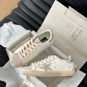 Golden Goose White and Silver Women's Sneakers